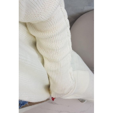 Dámsky ecru kardigán s vreckami 2020-3