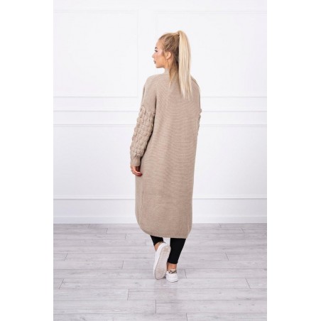 Dlhý dámsky béžový kardigán 2020-9