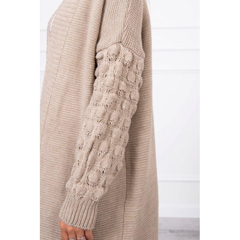 Dlhý dámsky béžový kardigán 2020-9