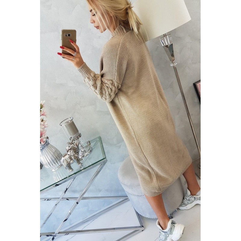 Dlhý dámsky béžový kardigán 2020-9