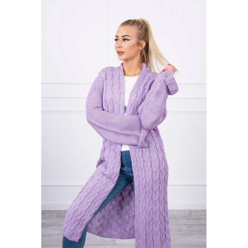 Dámsky fialový dlhý kardigán 2020-11