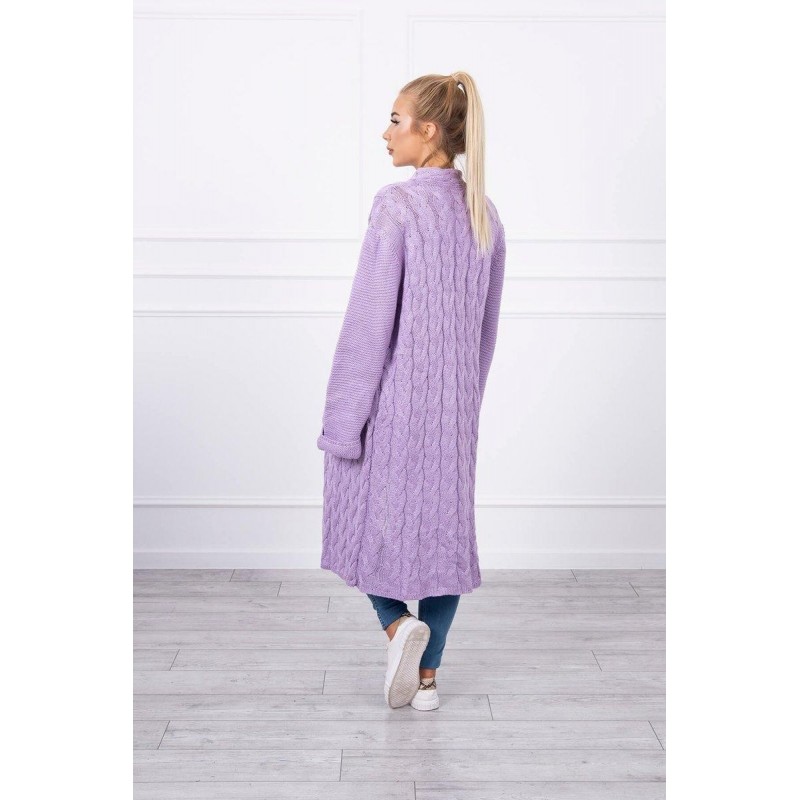 Dámsky fialový dlhý kardigán 2020-11
