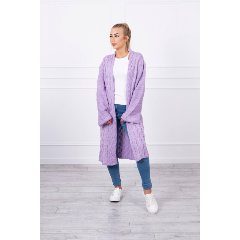 Dámsky fialový dlhý kardigán 2020-11