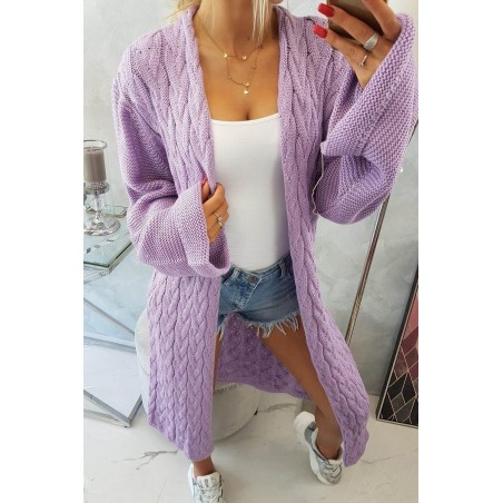 Dámsky fialový dlhý kardigán 2020-11