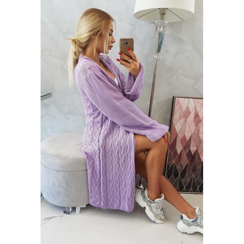 Dámsky fialový dlhý kardigán 2020-11