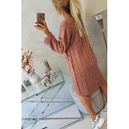 Dámsky tmavoružový dlhý kardigán 2020-11