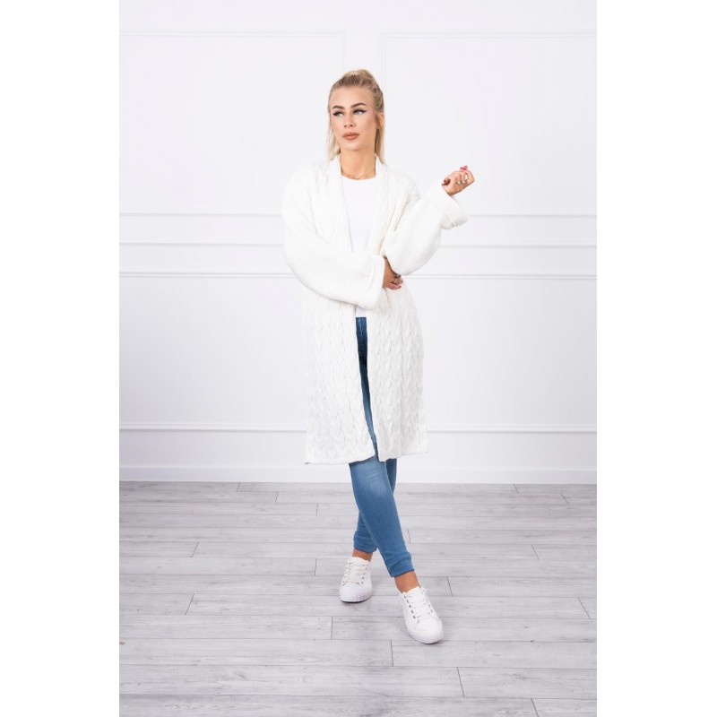 Dámsky ecru dlhý kardigán 2020-11