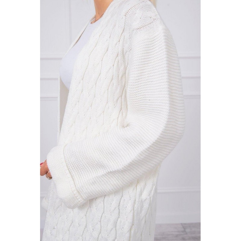 Dámsky ecru dlhý kardigán 2020-11