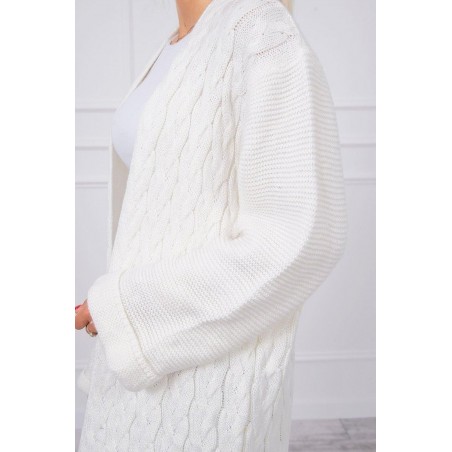 Dámsky ecru dlhý kardigán 2020-11