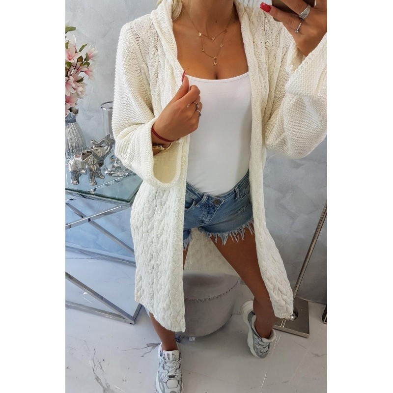 Dámsky ecru dlhý kardigán 2020-11