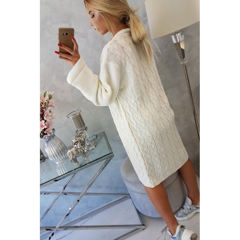 Dámsky ecru dlhý kardigán 2020-11