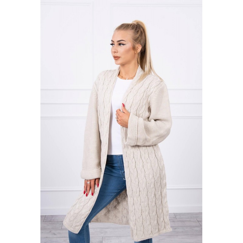 Dámsky béžový dlhý kardigán 2020-11