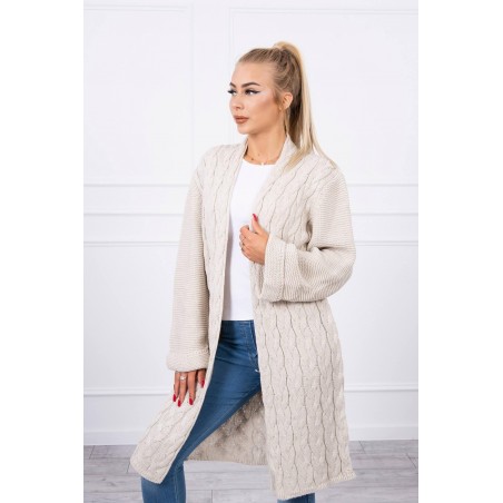 Dámsky béžový dlhý kardigán 2020-11