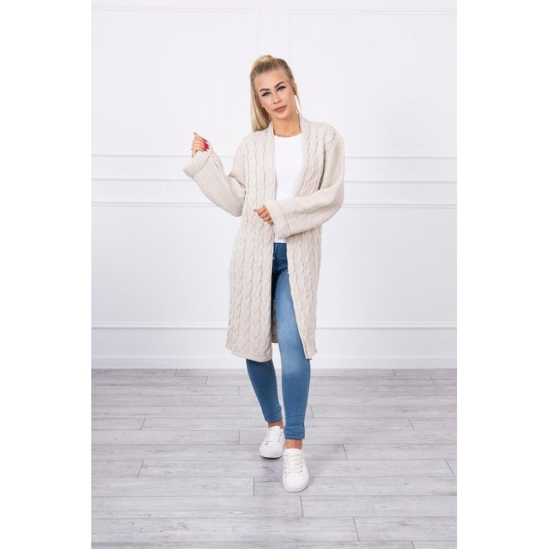 Dámsky béžový dlhý kardigán 2020-11