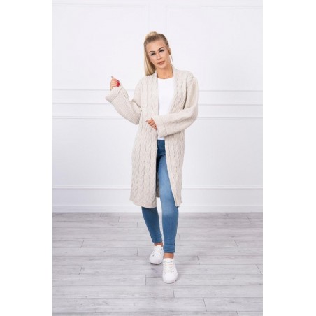 Dámsky béžový dlhý kardigán 2020-11