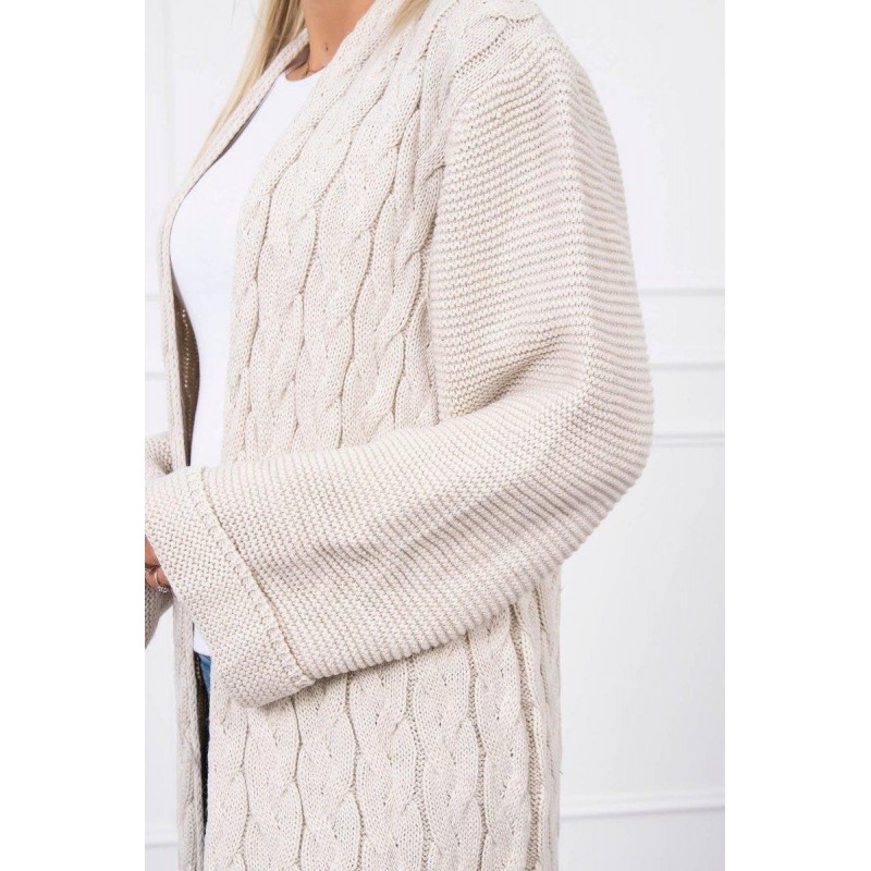 Dámsky béžový dlhý kardigán 2020-11