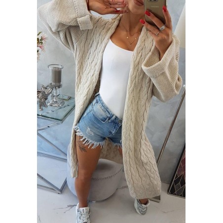 Dámsky béžový dlhý kardigán 2020-11
