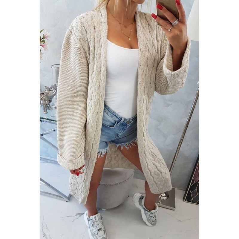 Dámsky béžový dlhý kardigán 2020-11