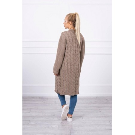 Dámsky kapučínový dlhý kardigán 2020-11
