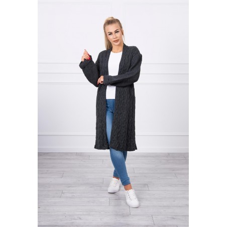 Dámsky grafitový dlhý kardigán 2020-11