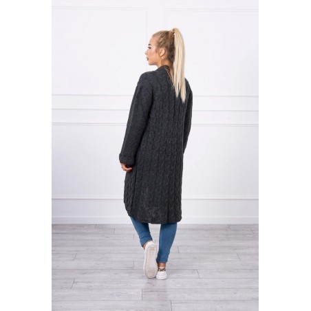 Dámsky grafitový dlhý kardigán 2020-11