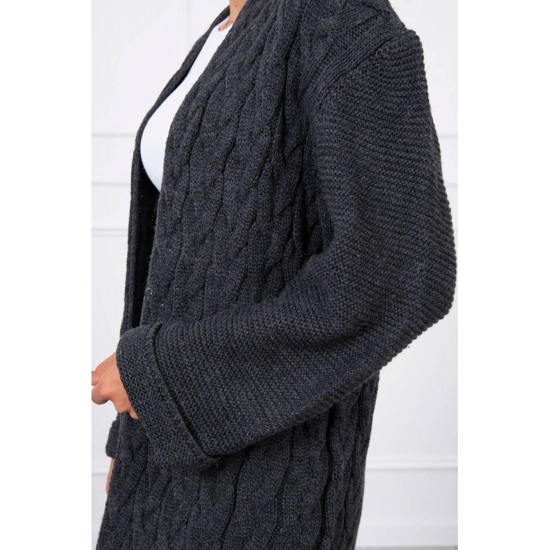 Dámsky grafitový dlhý kardigán 2020-11