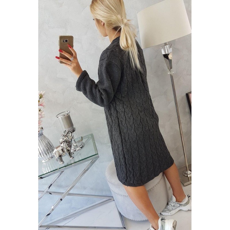 Dámsky grafitový dlhý kardigán 2020-11