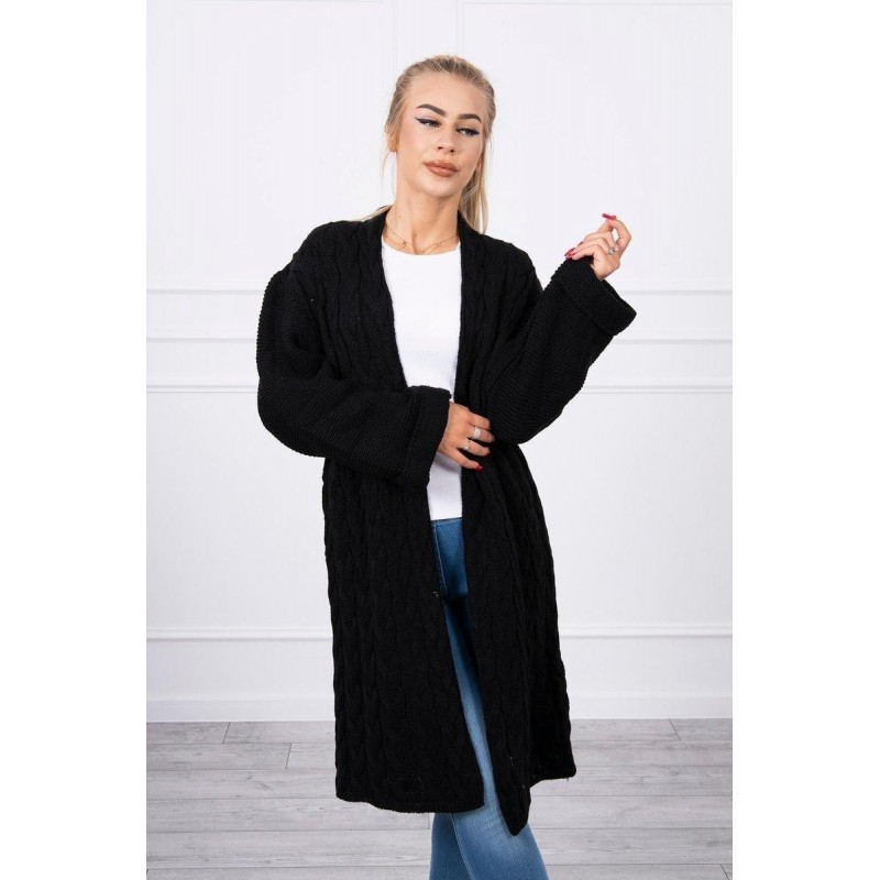 Dámsky čierny dlhý kardigán 2020-11