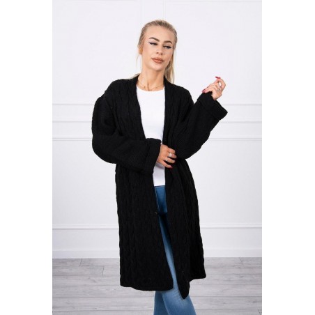 Dámsky čierny dlhý kardigán 2020-11