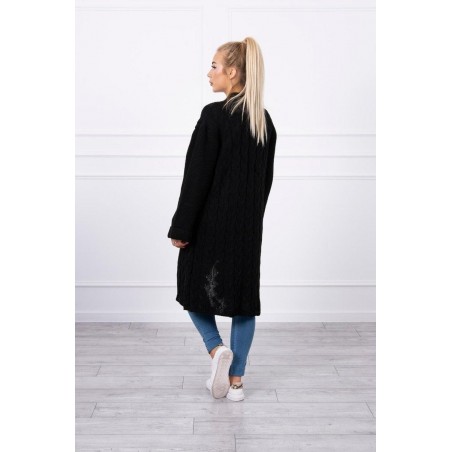 Dámsky čierny dlhý kardigán 2020-11