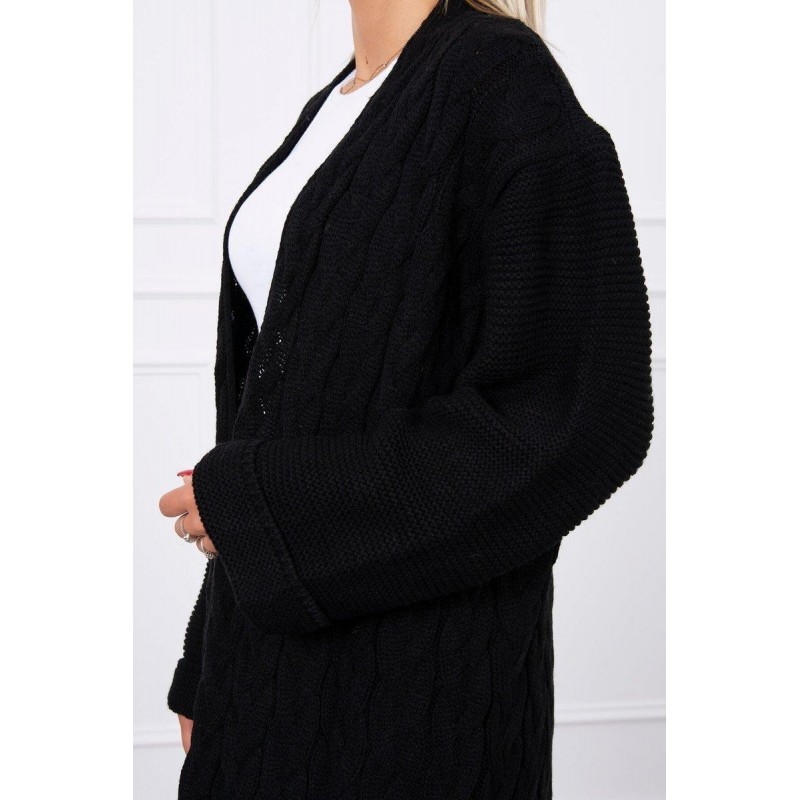 Dámsky čierny dlhý kardigán 2020-11