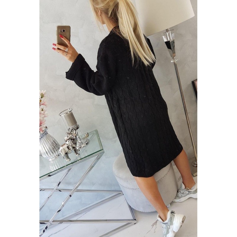 Dámsky čierny dlhý kardigán 2020-11