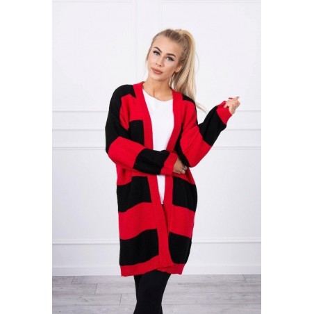 Dvojfarebný dámsky kardigán 2020-2 - čierno-červený