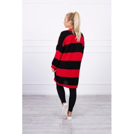 Dvojfarebný dámsky kardigán 2020-2 - čierno-červený
