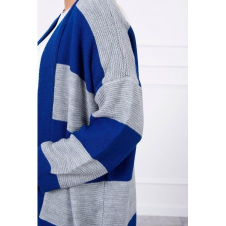 Dvojfarebný dámsky kardigán 2020-2 - sivo-modrý