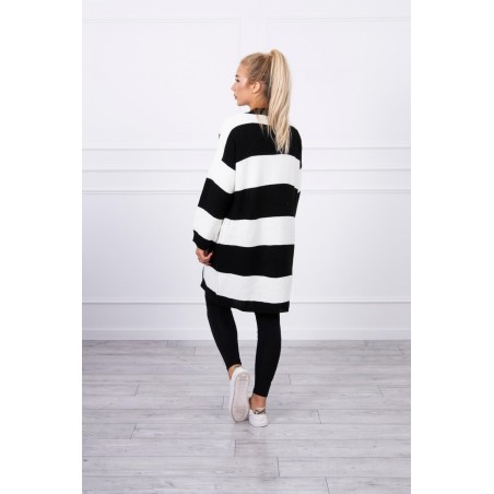 Dvojfarebný dámsky kardigán 2020-2 - ecru-čierny