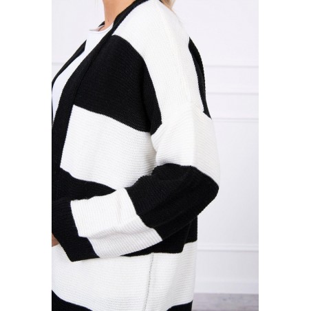 Dvojfarebný dámsky kardigán 2020-2 - ecru-čierny