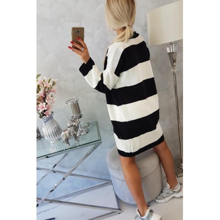 Dvojfarebný dámsky kardigán 2020-2 - ecru-čierny