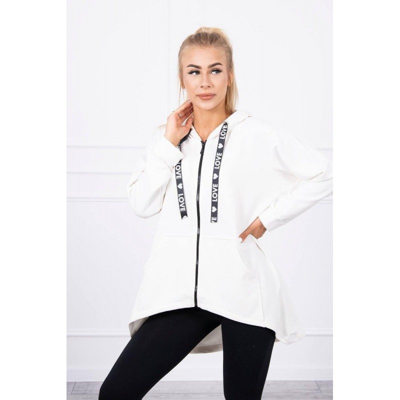 Mikina na zips pre dámy 9108 - ecru