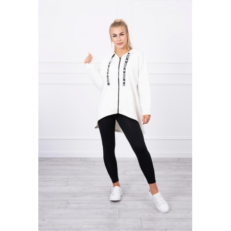 Mikina na zips pre dámy 9108 - ecru
