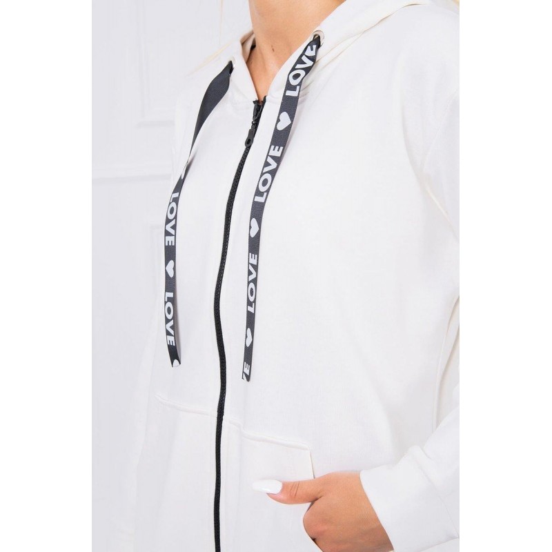 Mikina na zips pre dámy 9108 - ecru