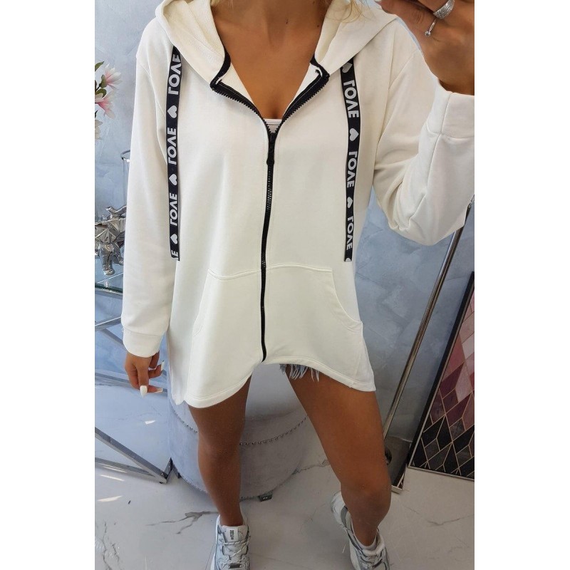 Mikina na zips pre dámy 9108 - ecru