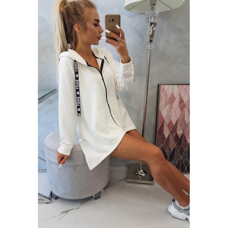 Mikina na zips pre dámy 9108 - ecru