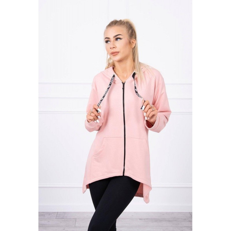 Mikina na zips pre dámy 9108 - púdrovo ružová