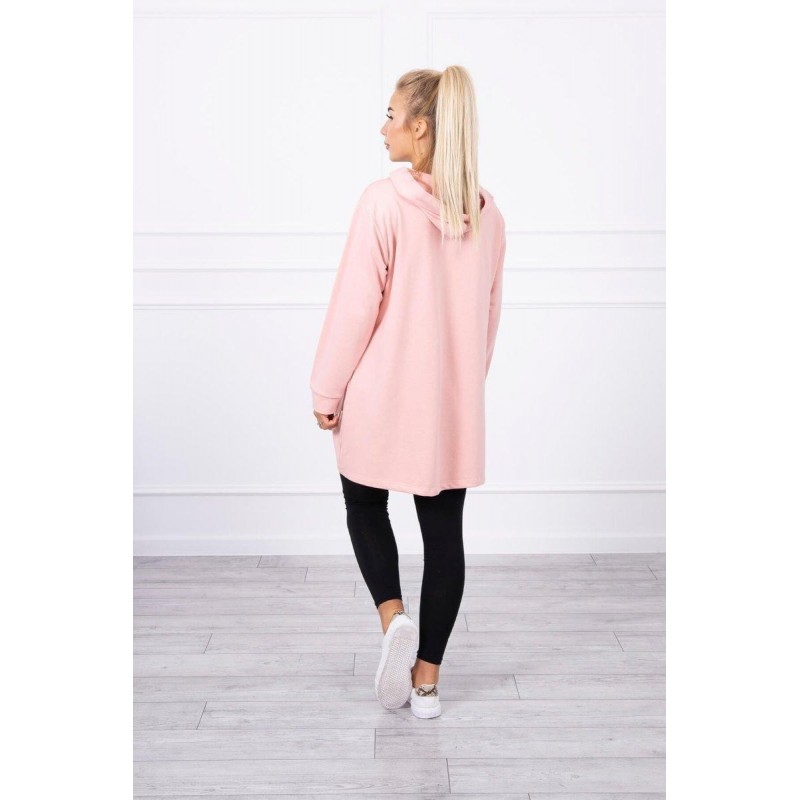 Mikina na zips pre dámy 9108 - púdrovo ružová