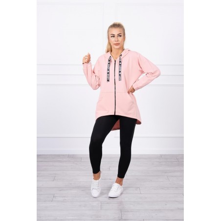 Mikina na zips pre dámy 9108 - púdrovo ružová