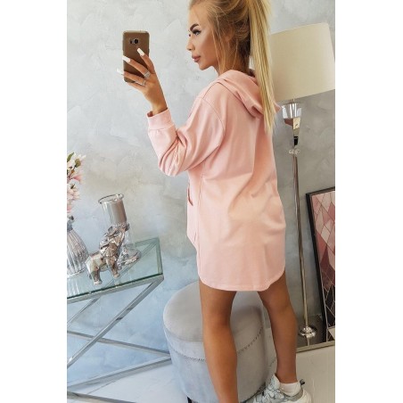 Mikina na zips pre dámy 9108 - púdrovo ružová