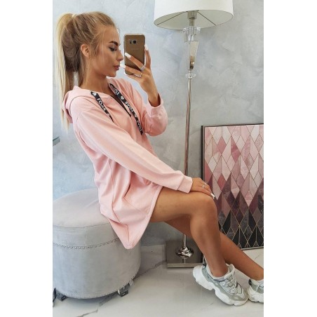 Mikina na zips pre dámy 9108 - púdrovo ružová