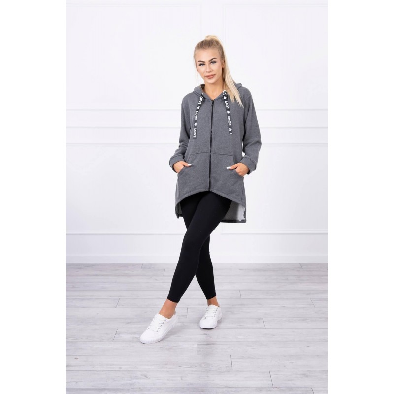Mikina na zips pre dámy 9108 - grafitová