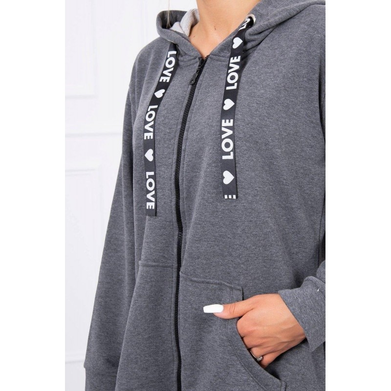 Mikina na zips pre dámy 9108 - grafitová
